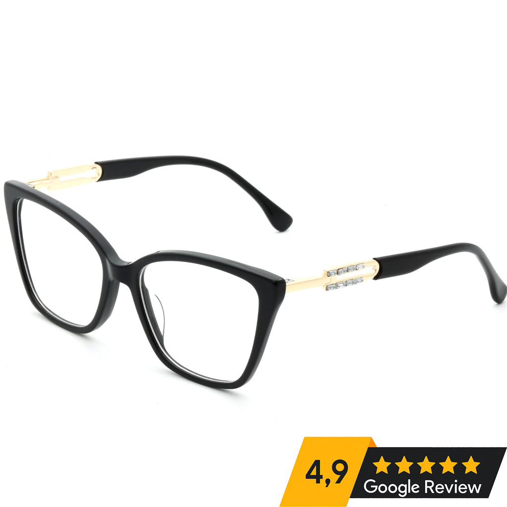 -9 G6244 New Custom Fashion Acetate Combined Metal Optical Glasses Cat Eye Women Eyewear